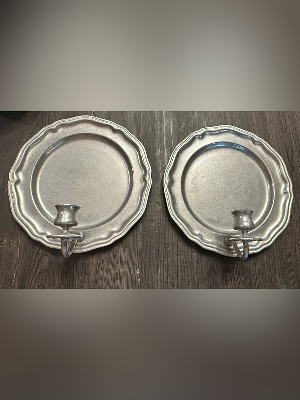 Vintage Set Pair of Carson Freeport Candle Holder Round Wall Sconces